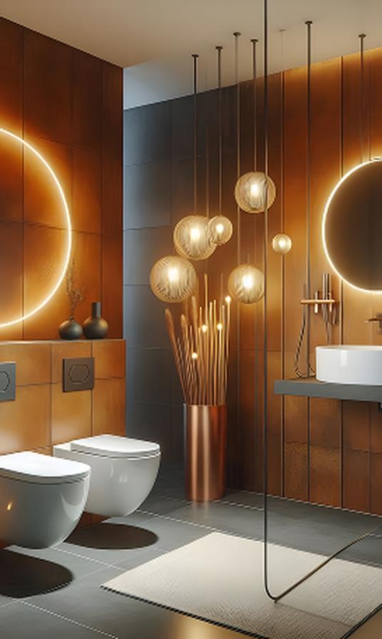 Świetnie oświetlona łazienka