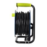 Przedłużacz bębnowy MINI 4 gniazda metalowy stojak polwinit H05VV-F 3x1mm2 długość 15m limonkowy OR-