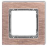 DECO Ramka uniwersalna pojedyncza - aluminium szczotkowane (ramka: kolor miedziany; spód: grafitowy)
