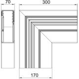 GA-AFF70170RW, Naroże płaskie asymetryczne opadające