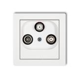 DECO Mechanizm gniazda abonenckiego 2 wyjścia SAT + TV biały mat