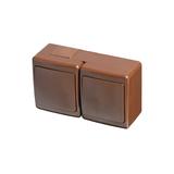 Wyłącznik BETA, podwójny, jednobiegunowy, IP44, brązowy*