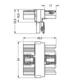 WINSTA rozgałęźnik typu T 5-torowy 1 x wtyk / 2 x gniazdo biały