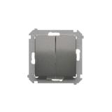 Simon 54 Łącznik schodowy podwójny z podświetleniem bez piktogramu 10A 250V zaciski śrubowe antracyt DW6/2L.01/X/48 KONTAKT