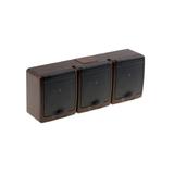 Gniazdo BETA1, potrójne, 3xP+Z, IP44, dymne, ob. brązowa*