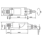 ŁĄCZNIK KRAŃCOWY (METAL / TWORZYWO) POPYCHACZ Z ROLKĄ OBROTOWĄ
