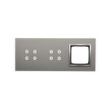 Simon 54 Touch Panel dotykowy S54 Touch 3 moduły 4 pola dotykowe + 4 pola dotykowe + 1 otwór na osprzęt S54 srebrna mgła DSTR3440/71 KONTAKT