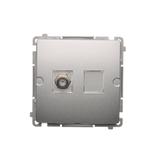 Simon Basic Gniazdo antenowe typu pojedyncze  srebrny mat