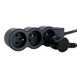 PRZEDŁUŻACZ STANDARD 3X2P+Z, Z PRZEWODEM 3.0 METRA 3X1.5 MM2 - CZARNY/GRAFITOWY, Legrand