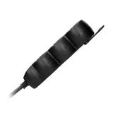 Przedłużacz 3-krotny 2P+Z (Schuko), 5m H05VV-F 3x1,5mm2, Imax=16A, płaska wtyczka, czarny