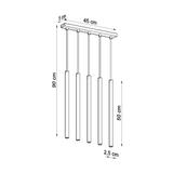 Sollux Lampa Wisząca PASTELO 5L złoty połysk SL.1198