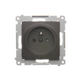 Simon 54 Gniazdo z/u i przesłonami 16A z. śrub. brąz mat