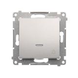 Simon 54 Przycisk „światło” z podświetleniem LED 16A z. śrub. srebrny mat