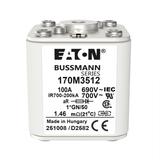 FUSE 100A 690V 1*GN/50 AR UC Wkładka szybka 100A AC 690V rozmiar 1 45x59x51 mm aR I 170M3512 EATON