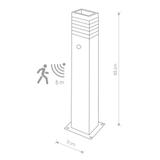 Nowodvorski lampa stojąca zewnętrzna z czujnikiem ruchu Rio I E27 czarna 65,5cm 9097