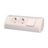 Gniazdo meblowe z wyłącznikiem schuko biało-srebrne OR-GM-9002/W-G(GS) ORNO