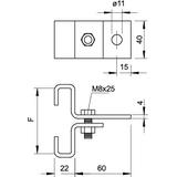 325, KLAMRA NOŚNA SZER.70 MM OC