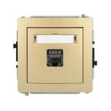 DECO Mechanizm gniazda komputerowego pojedynczego 1xRJ45, kat. 8, ekranowany, 8-stykowy złoty