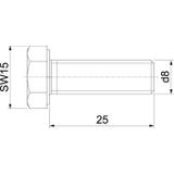 DIN933 M8x25 V4A, Śruba z łbem sześciokątnym