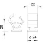 177/20-DIN, UCHWYTY PRZEW.ZATRZASK.20MM/M8
