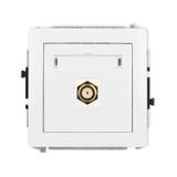 DECO Mechanizm gniazda antenowego pojedynczego typu F (SAT) pozłacany biały