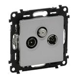 VALENA LIFE GNIAZDO PRZELOTOWE TV-RD-SAT ALUMINIUM, Legrand