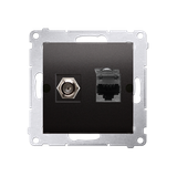 Simon 54 Gniazdo antenowe typu F+RJ45 kat.6 antracyt