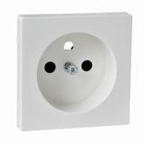 Merten, System M, płytka centralna gniazda z uziemieniem, z przesłonami, biel polarna