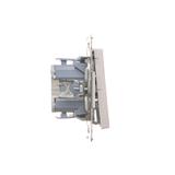 Simon 55 Przycisk zwierny /dzwonek/ z podświetleniem LED szybkozłączka Aluminium mat