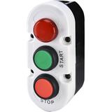 Kaseta szaro-czarna, 2 płaskie przyciski 1NO zielony, 1NC czerwony, lapka 240VAC czerwona START i STOP ESE3-V8 004771446 ETI