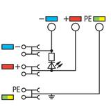 4-przewodowa złączka zasilająca do czujn