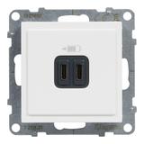 SUNO - Gniazdo USB typ A + C - 5 V - 3 A, Biały, 721131, Legrand