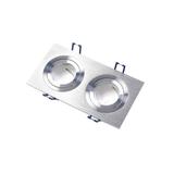 SUFITOWA OPRAWA PUNKTOWA MORENA, IP20, KWADRAT, 2 OCZKA, INOX