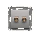 Simon 54 Gniazdo głośnikowe pojedyncze Przekrój przewodów dla wyjścia do 6 mm2 srebrny mat