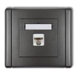 FLEXI Gniazdo komputerowe pojedyncze 1xRJ45, kat. 5e, ekranowane, 8-stykowe grafitowy