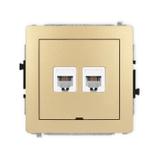 DECO Mechanizm gniazda telefonicznego podwójnego 2xRJ11, 4-stykowy, beznarzędziowe, bez pola opisowe