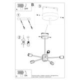 Sollux Żyrandol LANGO 5 czarny SL.1022