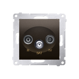 Simon 54 Gniazdo antenowe R-TV-SAT przelotowe brąz mat