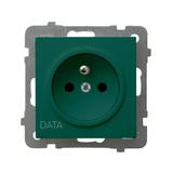AS Gniazdo pojedyncze z uziemieniem DATA - kolor zielony