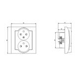 IMPRESJA Gniazdo podwójne z uziemieniem z funkcją niezamienności faz, kompletne z ramką - kolor tyta