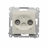 Simon 54 Gniazdo antenowe R-TV przelotowe kaszmir mat DAP10.01/42