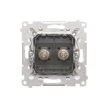 Simon 55 Gniazdo ekwipotencjalne podwójne Biały mat