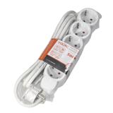 Przedłużacz 5-krotny 2P+Z (Schuko), 3m H05VV-F 3x1,5mm2, Imax=16A, płaska wtyczka, biały ES-6(GS)/W/3 ORNO