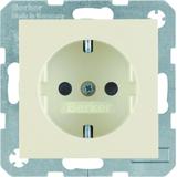 BERKER B.Kwadrat/S.1 Gniazdo SCHUKO z uziemieniem z przesłoną styków krem 47238982 HAGER
