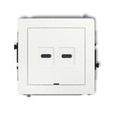 DECO Mechanizm ładowarki USB podwójnej 2xUSB C, 20W max., bez pola opisowego biały