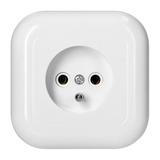 Gniazdo pojedyncze podtynkowe 2p+Z 16A, 250V, FAN, biały