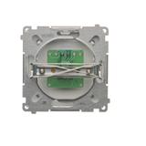 Simon Basic Gniazdo telefoniczne RJ11 uniwersalne pojedyncze Montaż na łapki lub wkręty srebrny mat