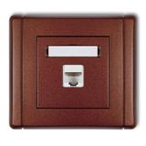 FLEXI Gniazdo komputerowe pojedyncze 1xRJ45, kat. 6, ekranowane, 8-stykowe brązowy metalik