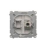 Simon Basic Gniazdo komputerowe RJ45 kategoria 6 pojedyncze ekranowane z przesłoną przeciwkurzową . Montaż na łapki lub wkręty stal inox BM61E.01/21 KONTAKT