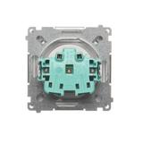 Simon Basic Gniazdo wtyczkowe z uziemieniem z przesł. torów prądowych bryzgoszczelne IP44 16A 250V zaciski śrubowe klapka transp. srebrny mat BMGZ1BZ.01/43A BMGZ1Bz.01/43A KONTAKT